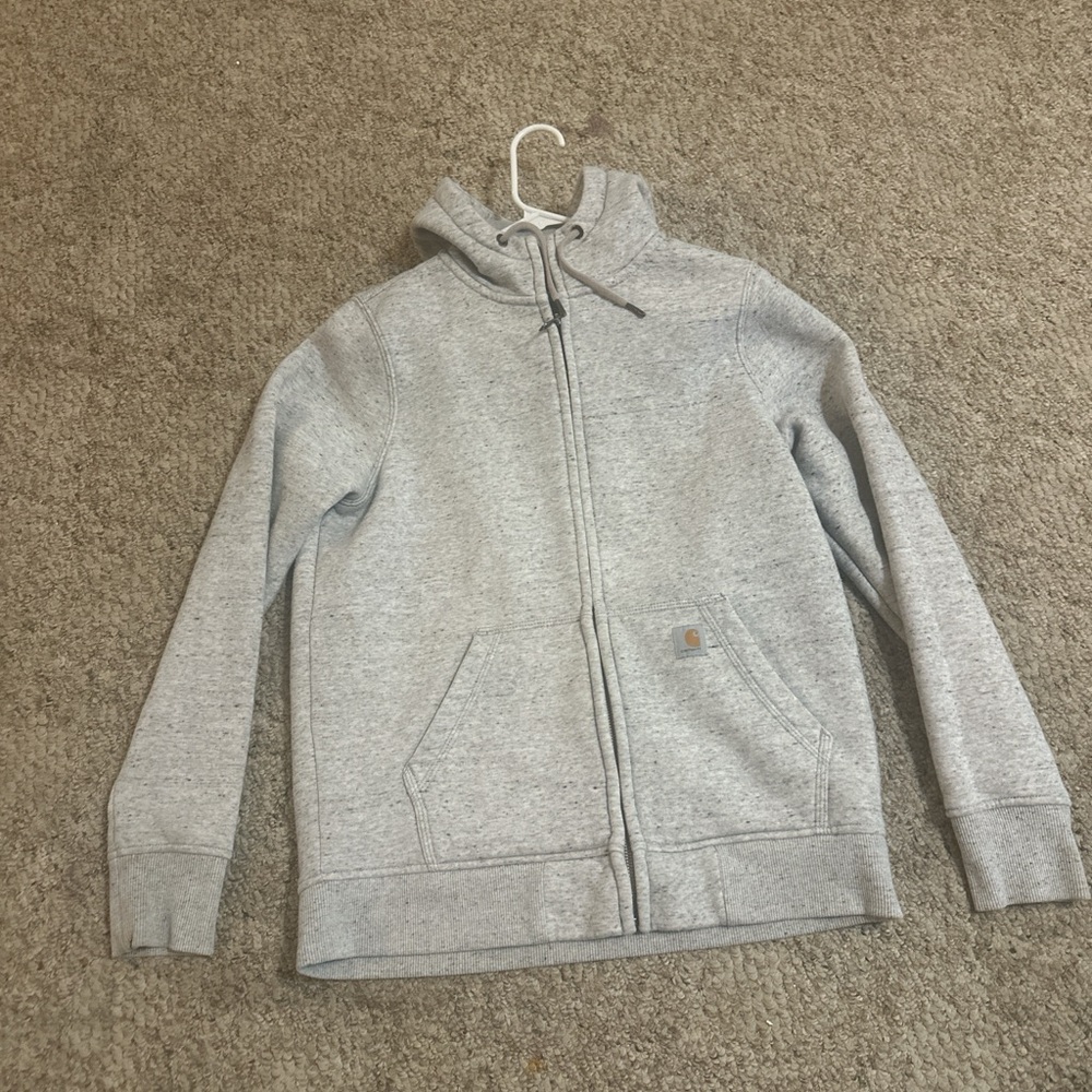 Carhartt Kids Light Gray Full-Zip Hoodie